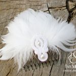 GRZEBIEŃ ŚLUBNY Pióra Swarovski Sutasz