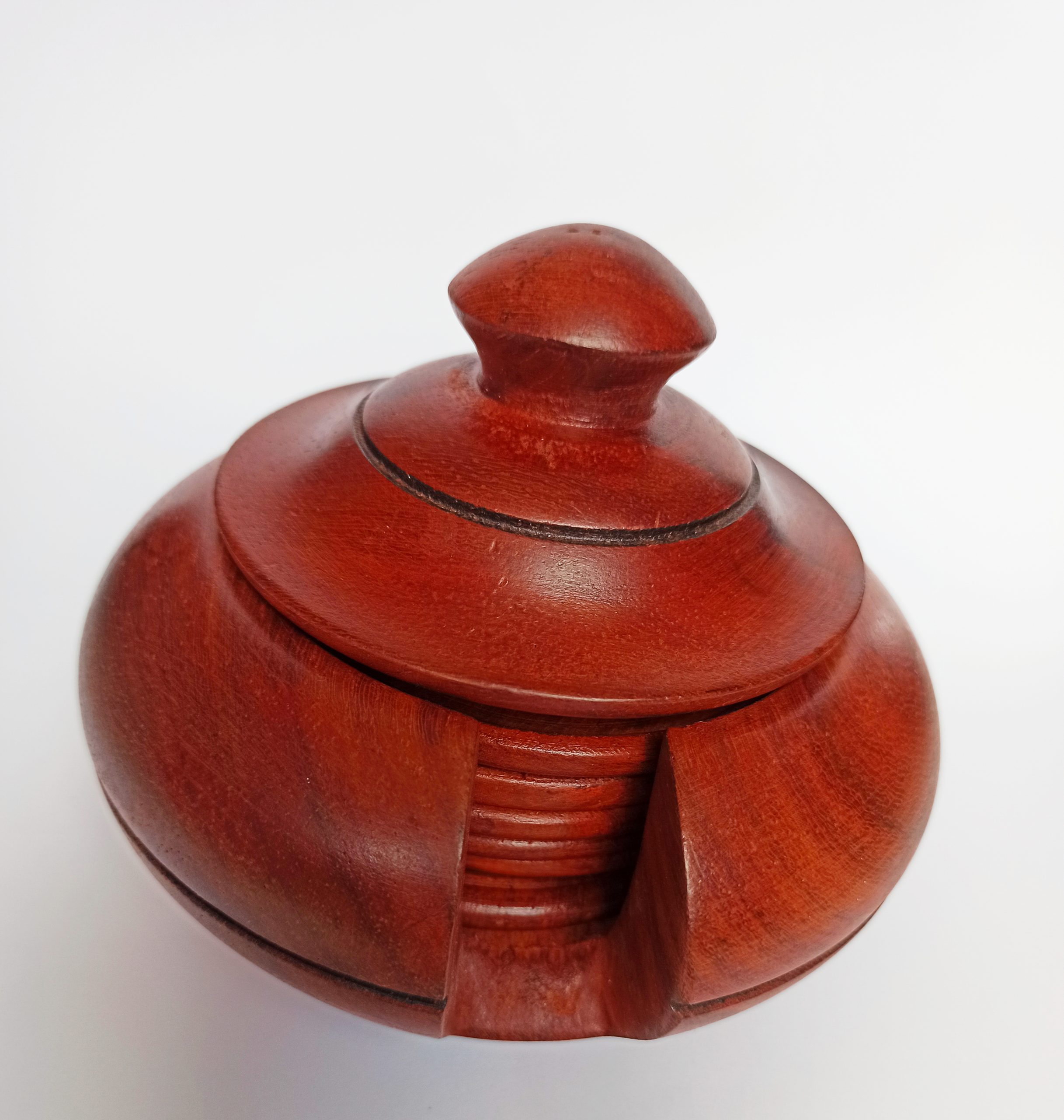 Zestaw podkładek pod szklanki z drewna - ręcznie robione - Afryka handmade - obrazek 4